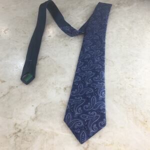 TOMMY HILFIGER BLUE WHITE PAISLEY ALL SILK NECKTIE